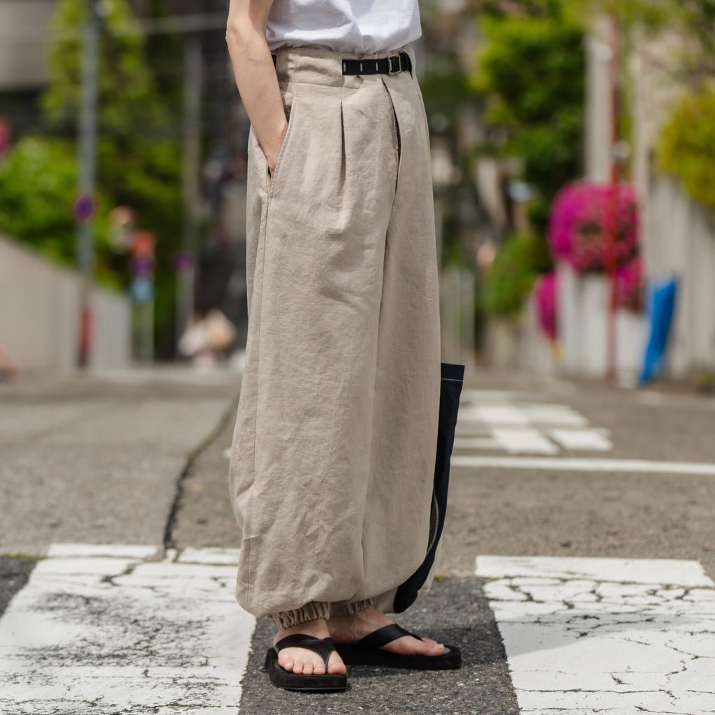 RAKINES ＋81別注　LINEN TRACK PANTS ネイビー