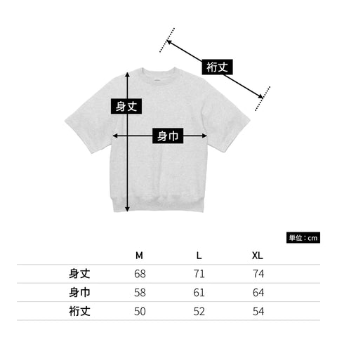 5195-01 半袖Tシャツ サイズ表