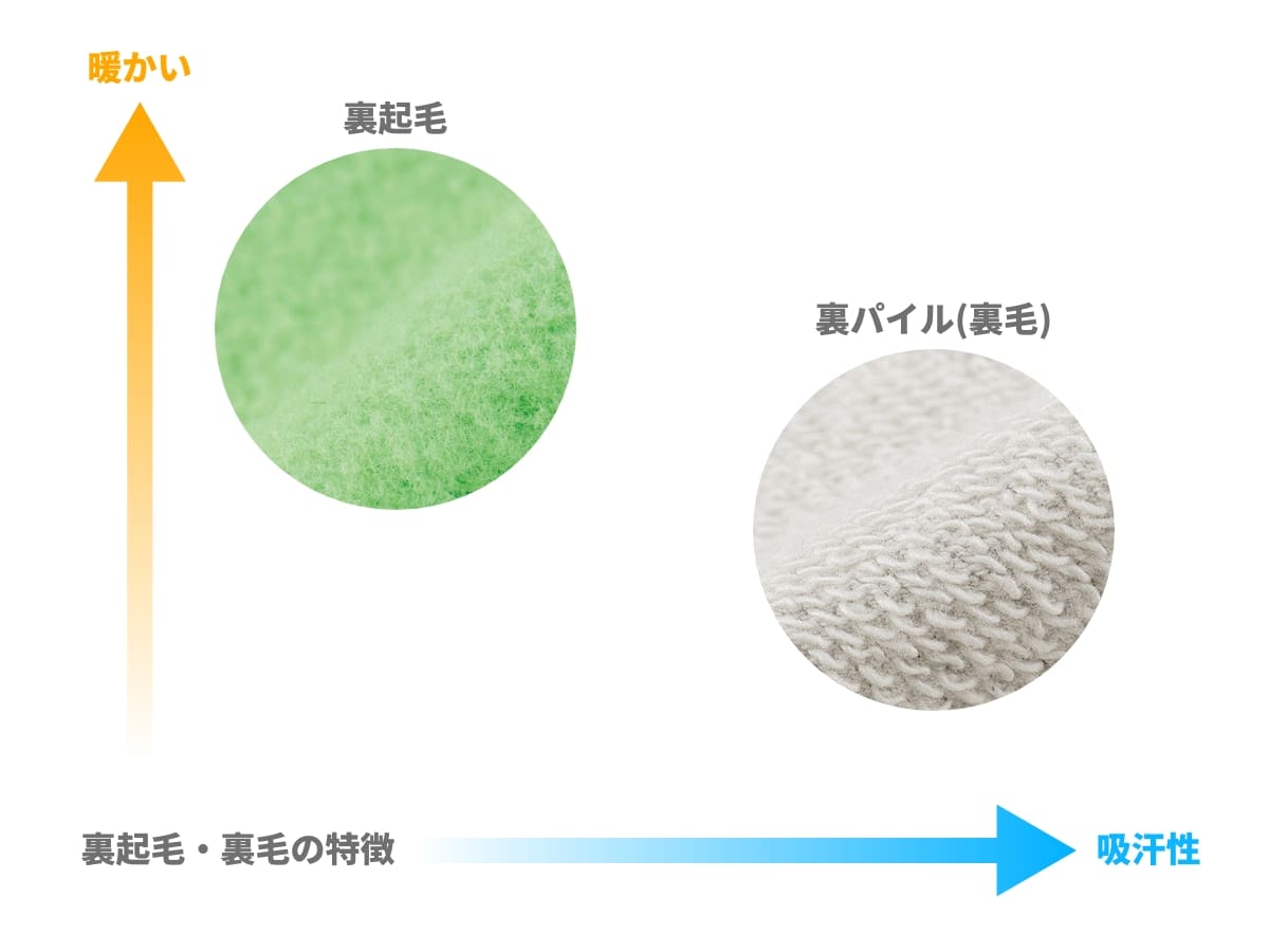 裏起毛、裏毛の特徴