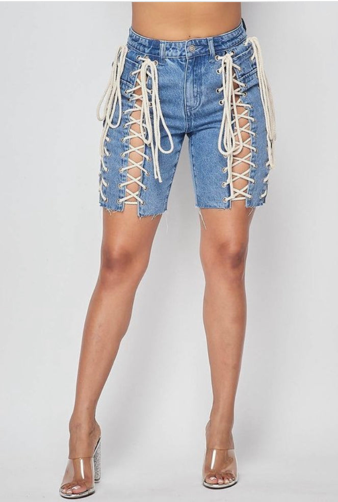 Lace up shorts