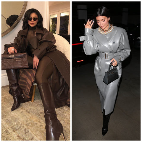 kylie jenner wearing leather outfits