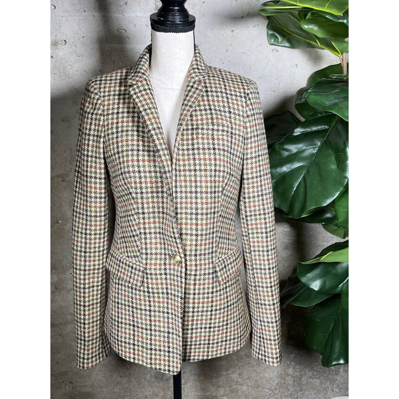 J Crew Houndstooth Regent Blazer Sz. 4 Tall