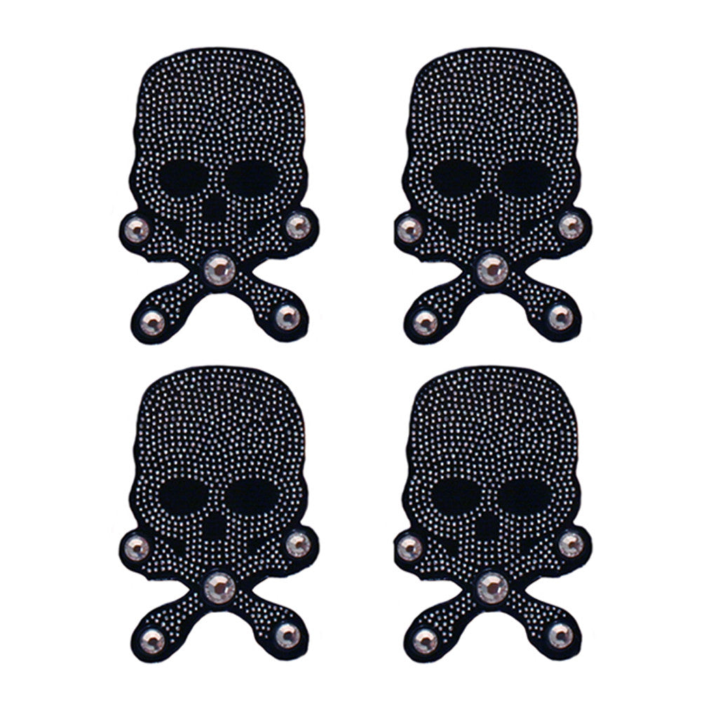 Mia Hair Stickers, Small Clip-less Hair Ornaments, Hair Accessories, Hair  Barrettes, Skulls + Crossbones, Black Sparkly Silver, for Bangs, Updos