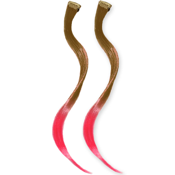 Clip-n-Dipped Ends® - Medium Brown to Hot Pink