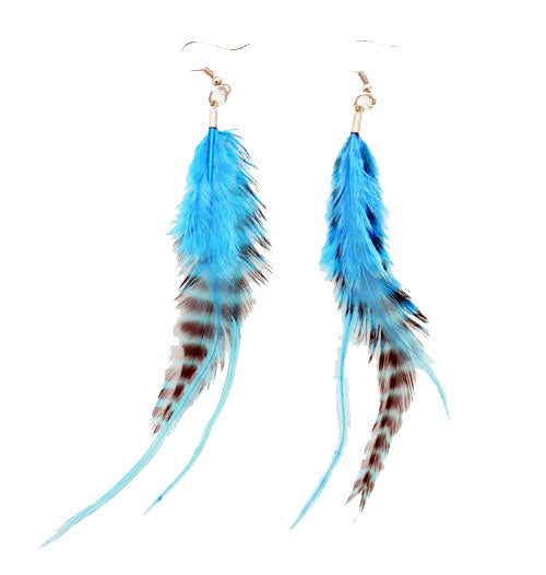 Feather Earrings - Blue | Mia Beauty