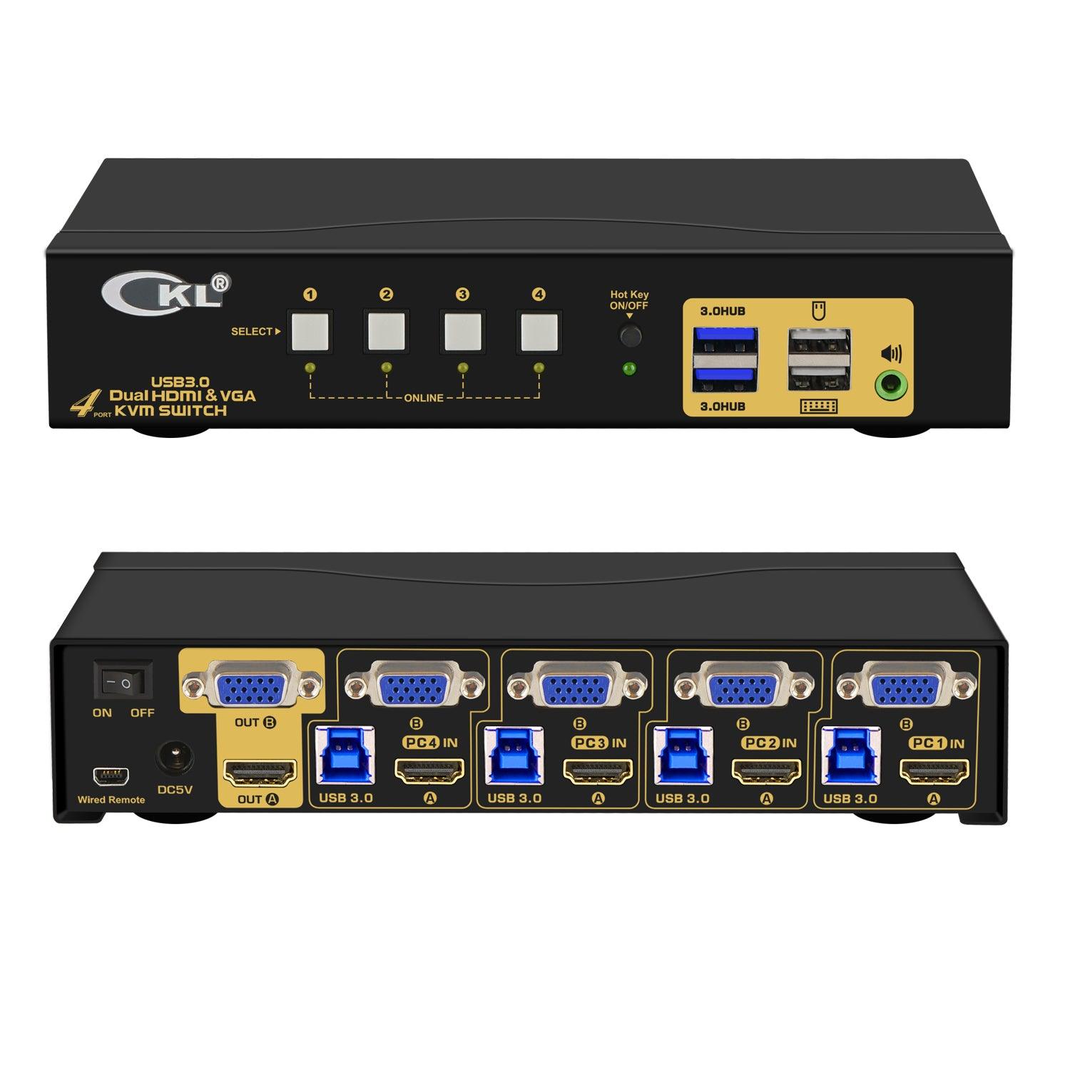 CKL 2 Puerto USB 3.0 KVM Interruptor Dual Monitor Peru