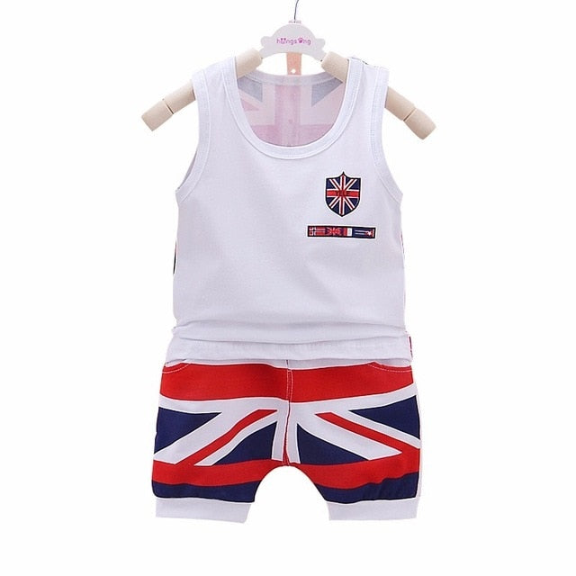 New Children Cotton Clothing Cute Baby Boy Girl Embroidered Hat Vest Shorts 2Pcs/Sets Infant Cartoon Fashion Clothes Tracksuits