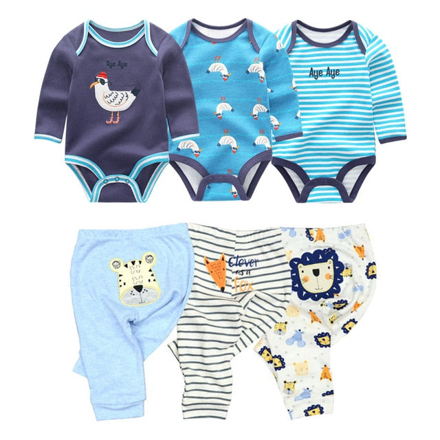 2021 Cotton Baby Girl Clothes Bodysuits+Pants Baby Sets Newborn Clothing Sets Autumn Winter Baby Boy Clothes Roupa de bebe