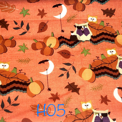 sweet owl and pumpkin print