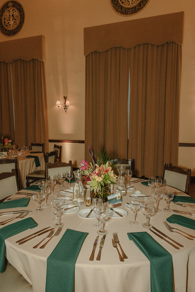 teal and pink wedding tablescape