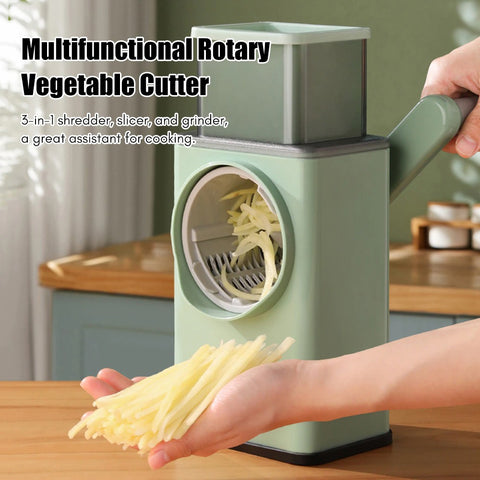 3 in 1 Vegetable Rotary Slicer Cutter Chopper Grater Shredder Home Kitchen  Tools