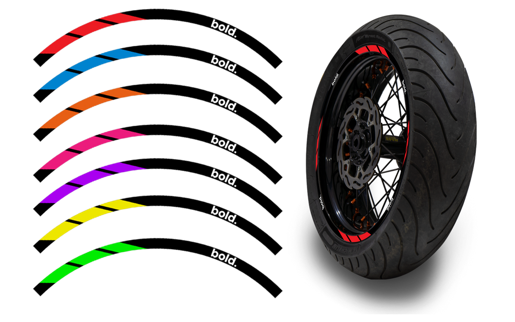 50/50 Supermoto Wheel Graphics - 2 Color Wheel Wrap – Bolddesignz