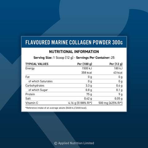 Nutritional information for Flavoured Marine Collagen 300g