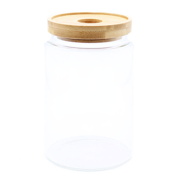 Cottage Bamboo Glass Jar - 15cm 2