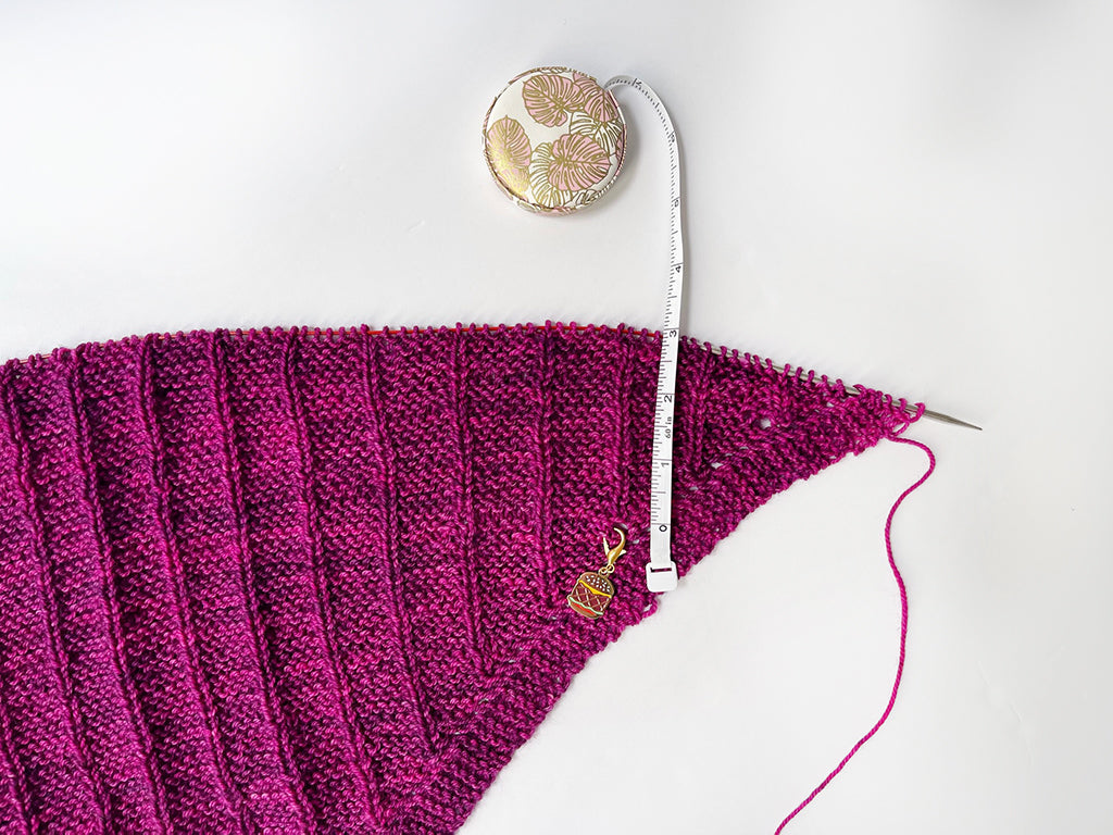 Stitch marker ~ Golden Pine Cone ~ Knitting notions, progress