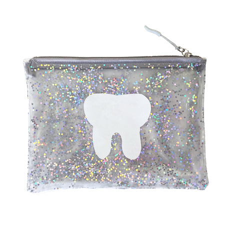 glitter tooth makeup bag
