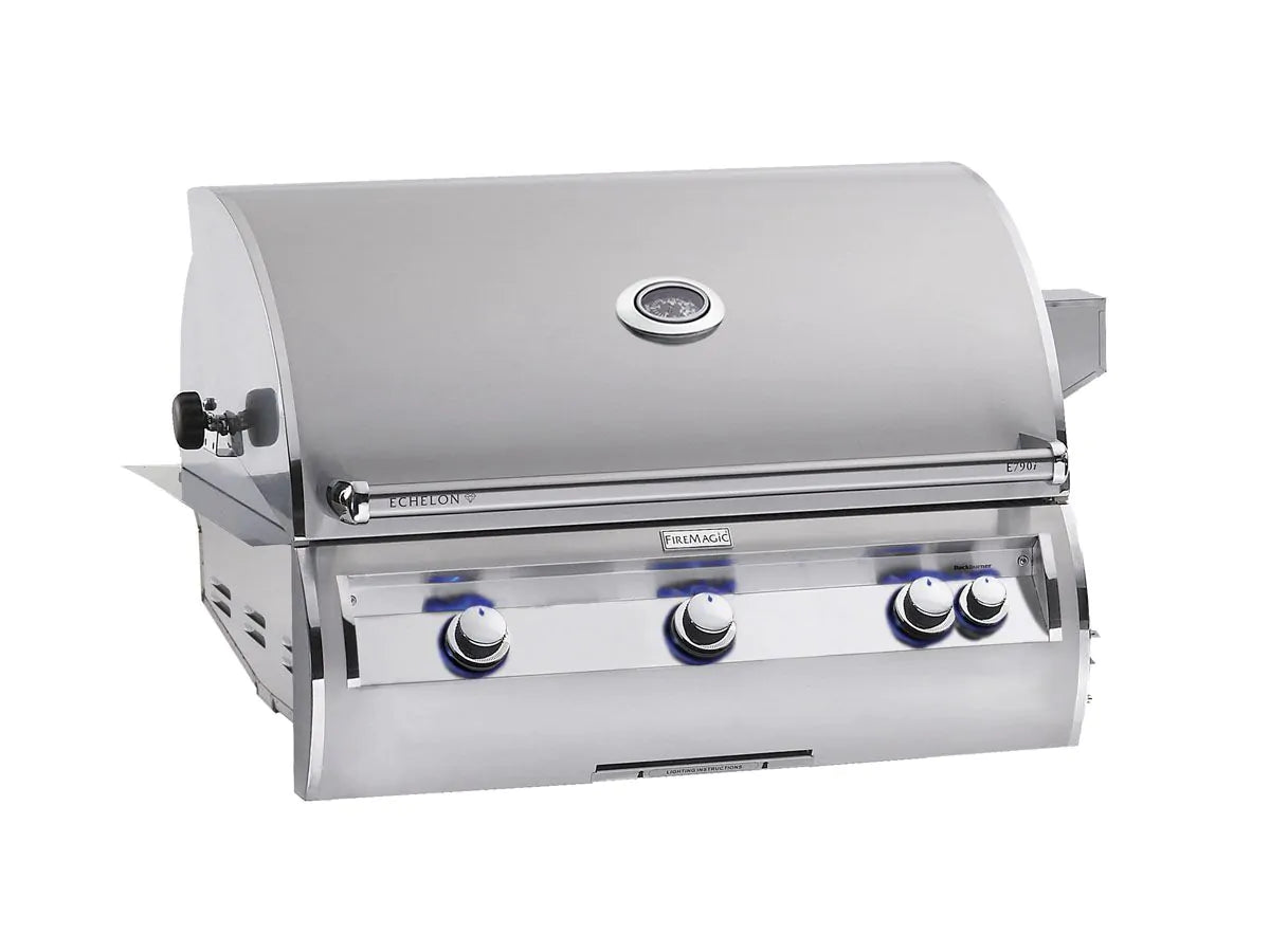 Fire Magic Echelon Diamond E790i 36" Natural Gas Built-In Grill w/ Backburner, Rotisserie Kit and Analog Thermometer - E790I-8EAN