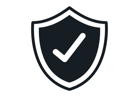 Black Shield Badge with Check Mark