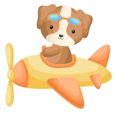 Cartoon Dog Flying Airplane