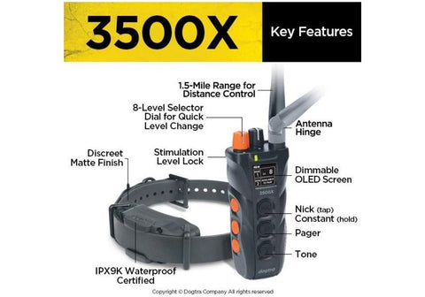 Dogtra 3500X Remote Training Collar Summary of Features