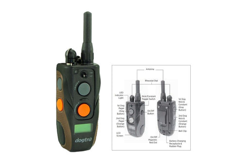 Dogtra ARC Handsfree Plus Transmitter with Parts Labeled