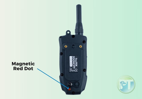 Magnetic Red Dot of the Dogtra 200NCPT Transmitter