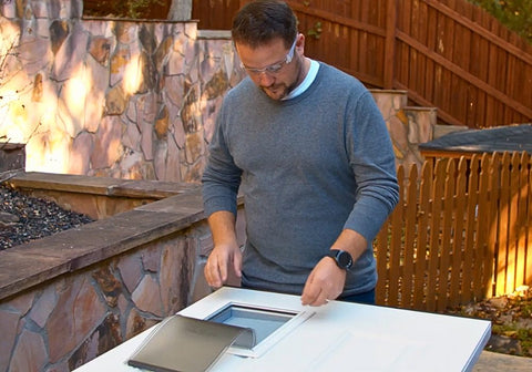 Man Installing a Pet Door