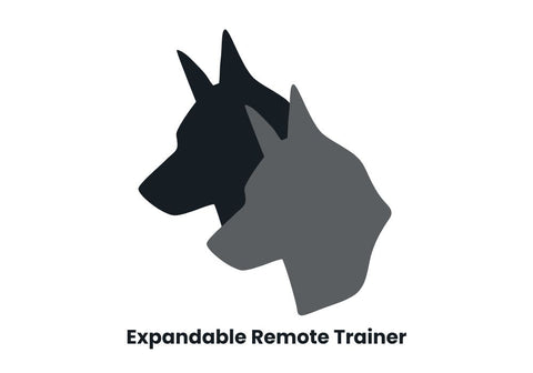 Two Dog Head Icons in Black and Gray