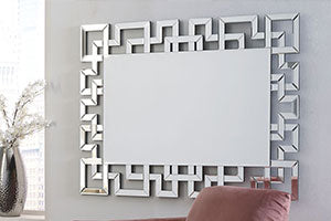 Mirror with linear Greek key frame