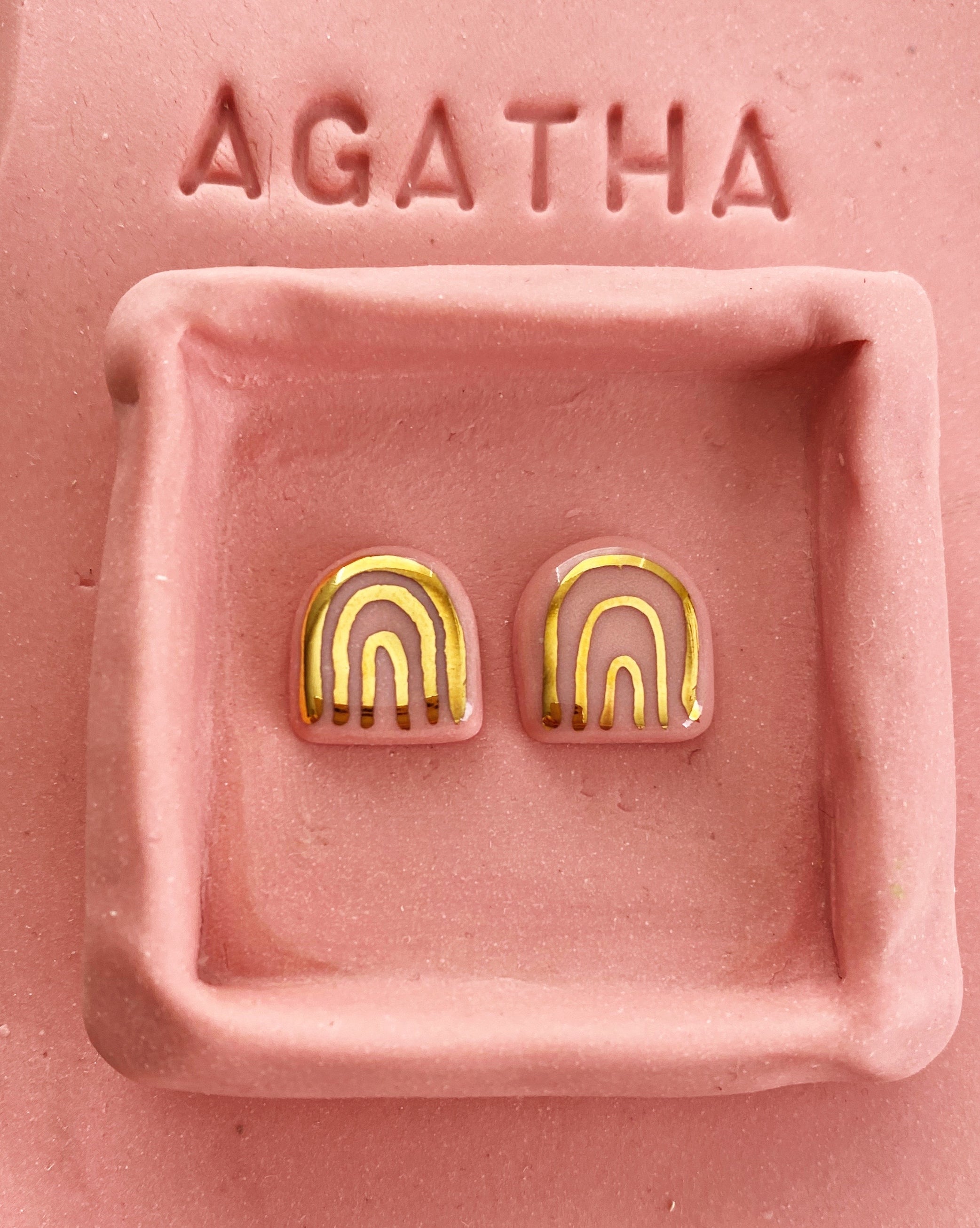 Agatha Pink Rainbow Earrings – Her Name Is Mud