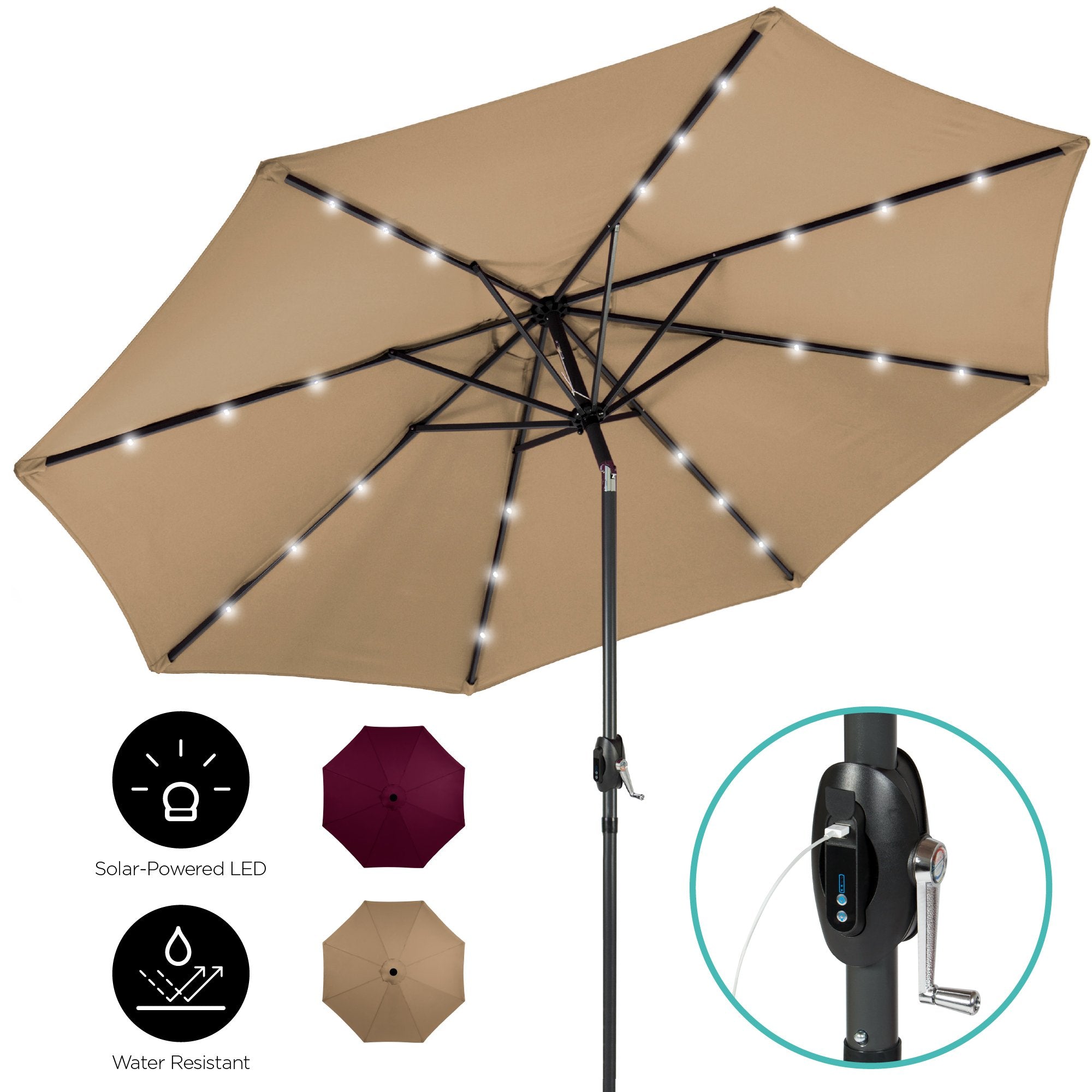 solar umbrella with usb charger