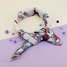 Load image into Gallery viewer, StephyDesignHK Vintage Chic Smart Hand-painted Scarf with Scarf Ring Gift Box
