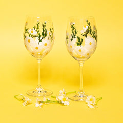 painted wine glasses, painted floral wine glasses