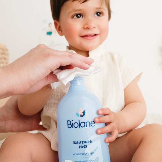 BIOLANE - Lingettes nettoyantes H2O à l'eau - Bébé - Lot de 6x72 & Eau Pure  H2O - Nouveau Packaging - Nettoyant Pour Le Visage, Corps Et Siège Du Bébé  - Sans