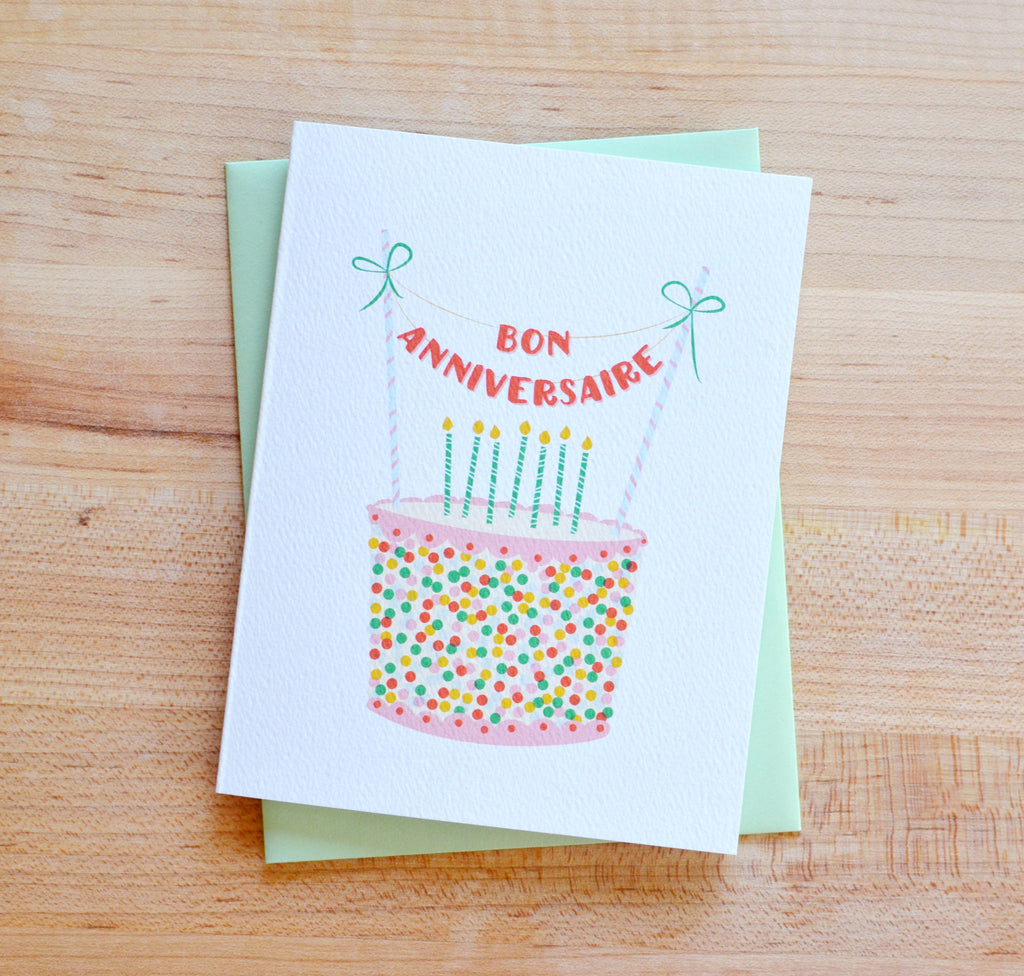 Bon Anniversaire Birthday Cake Card Pennie Post