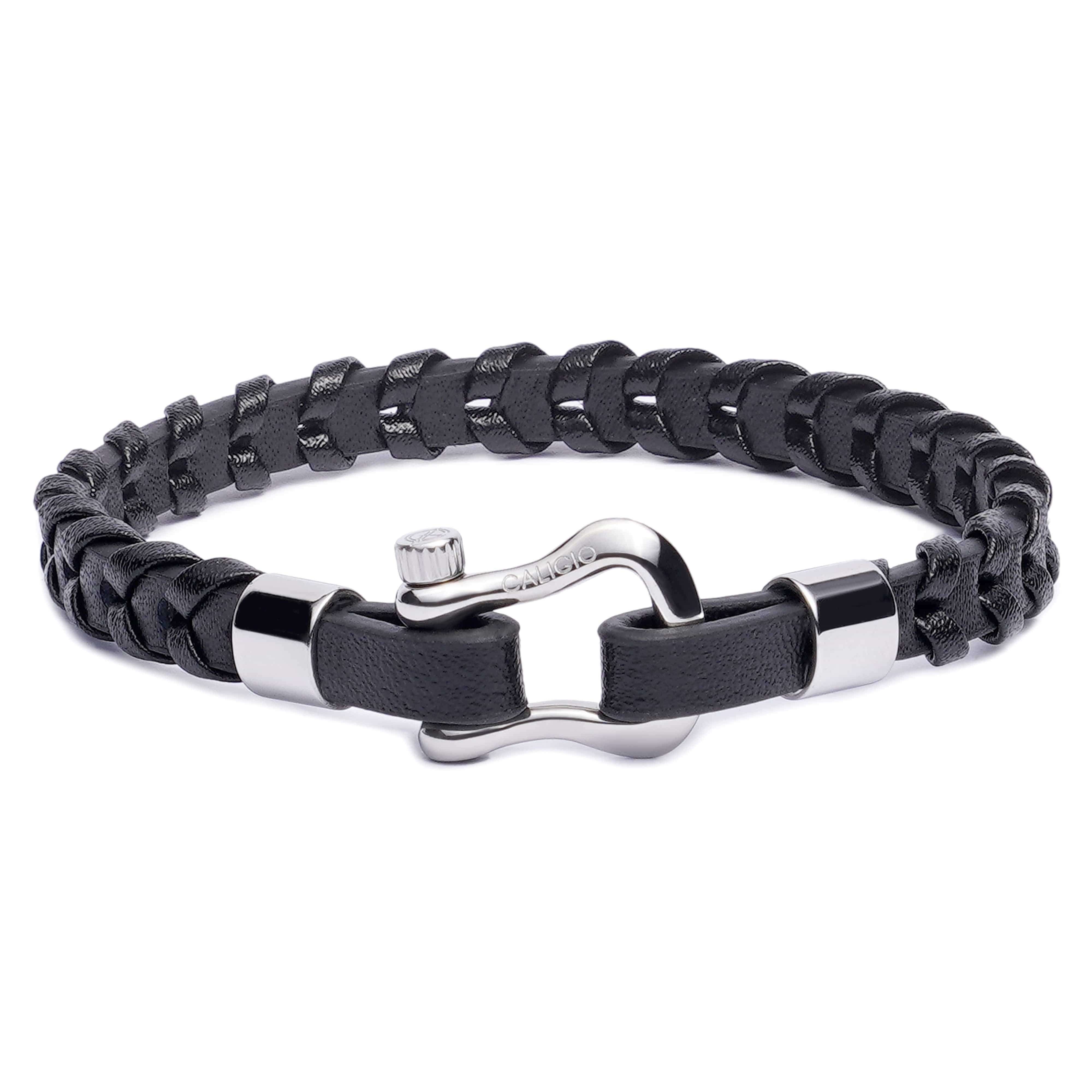 Leather Bracelets for Men, Braided Leather - Axe Black | Caligio – CALIGIO