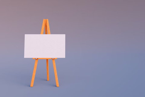  A blank canvas on an easel