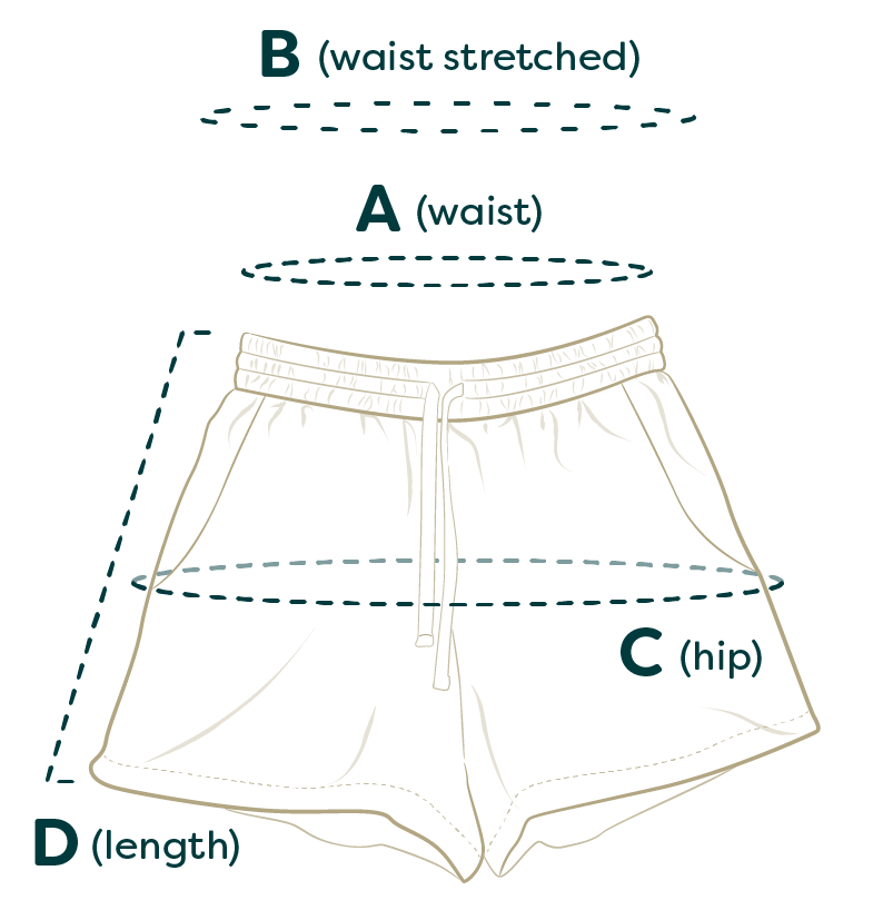 Inyaka Shorts measurement diagram