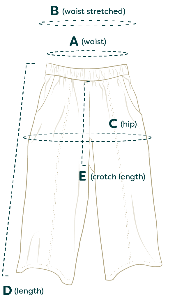 Marula Wide Leg Pants measurement diagram