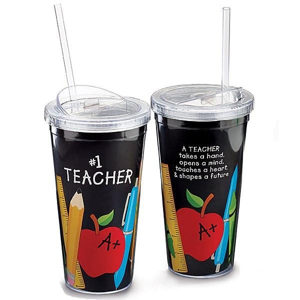 Teacher Cup With Straw 