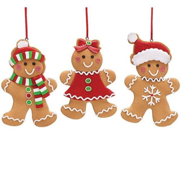 Hand-Painted Gingerbread Man Seasoning Bottle Ornament - 2 Pcs