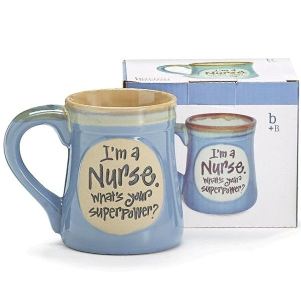 I'm a Nurse, What's Your SuperPower? Light Blue 18 oz. Coffee