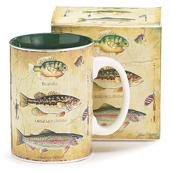 Born to Fish 18 oz. Coffee Mug with Fisherman's Serenity Prayer · Ellisi  Gifts