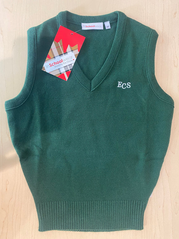 Green V-Neck Vest (Middle and Senior School) – ECS Clothing Shop