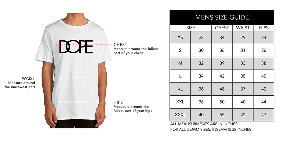 Dope Snow Size Chart