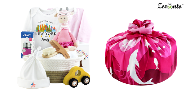 Zeronto Baby Girl Gift Basket - Someone in New York Loves Baby Girl