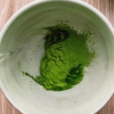 Add hot water to your matcha