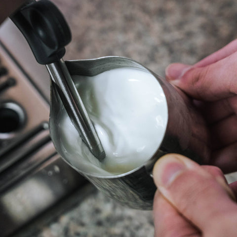 USE and CALIBRATE THERMOMETERS to froth & steam milk for milk coffee 