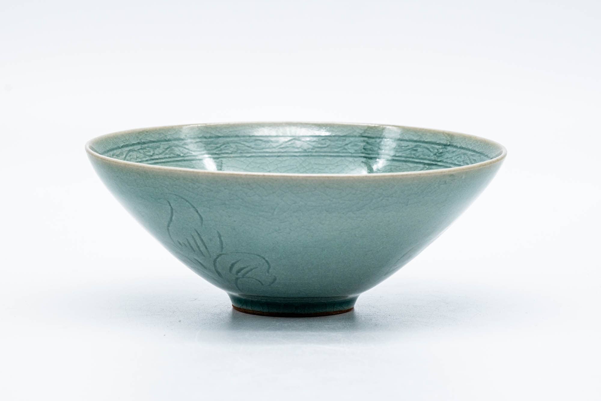 Korean Matcha Bowl - 한만기/韓萬亀 Han Man-Ki - Floral Unkaku 