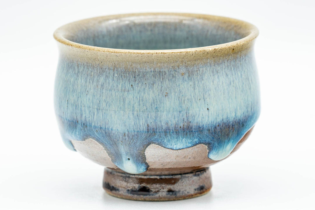 Japanese Teacups - Set of 3 Blue Turquoise Drip-Glazed Yunomi - 90ml ...